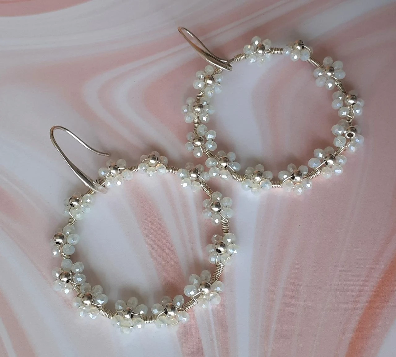 Pendientes colgantes con flores de opalita – photo 6